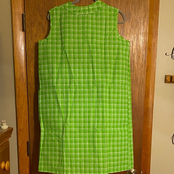 Sunbrero Vintage Green Plaid Sleeveless Shift🎄 - Picture 2 of 5